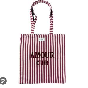 Sezane NEW classic Amour Club Striped Tote Bag <3